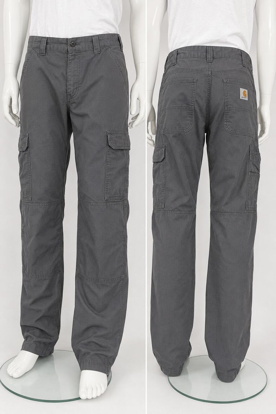 Carhartt Cargo Pants Mens 40x32 Gray Relaxed Fit Ripstop Utility Work Hiking